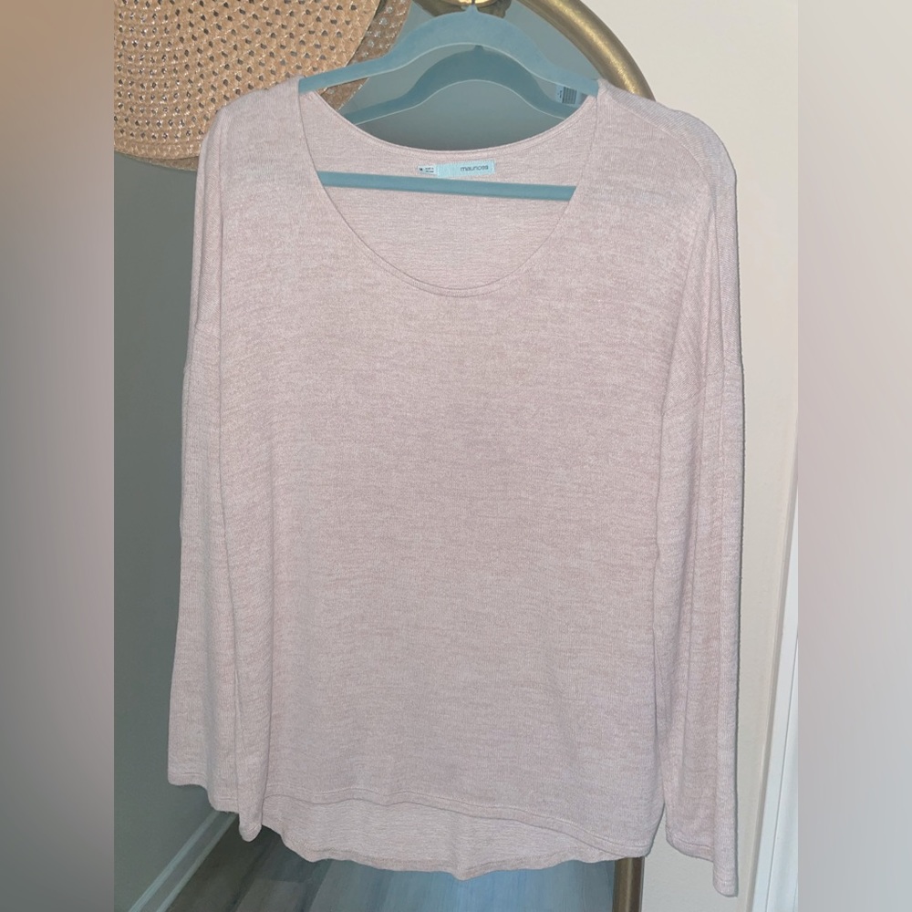 (3/$15) Maurice’s Women’s Casual Long Sleeve Shirt Light Pink Size Medium